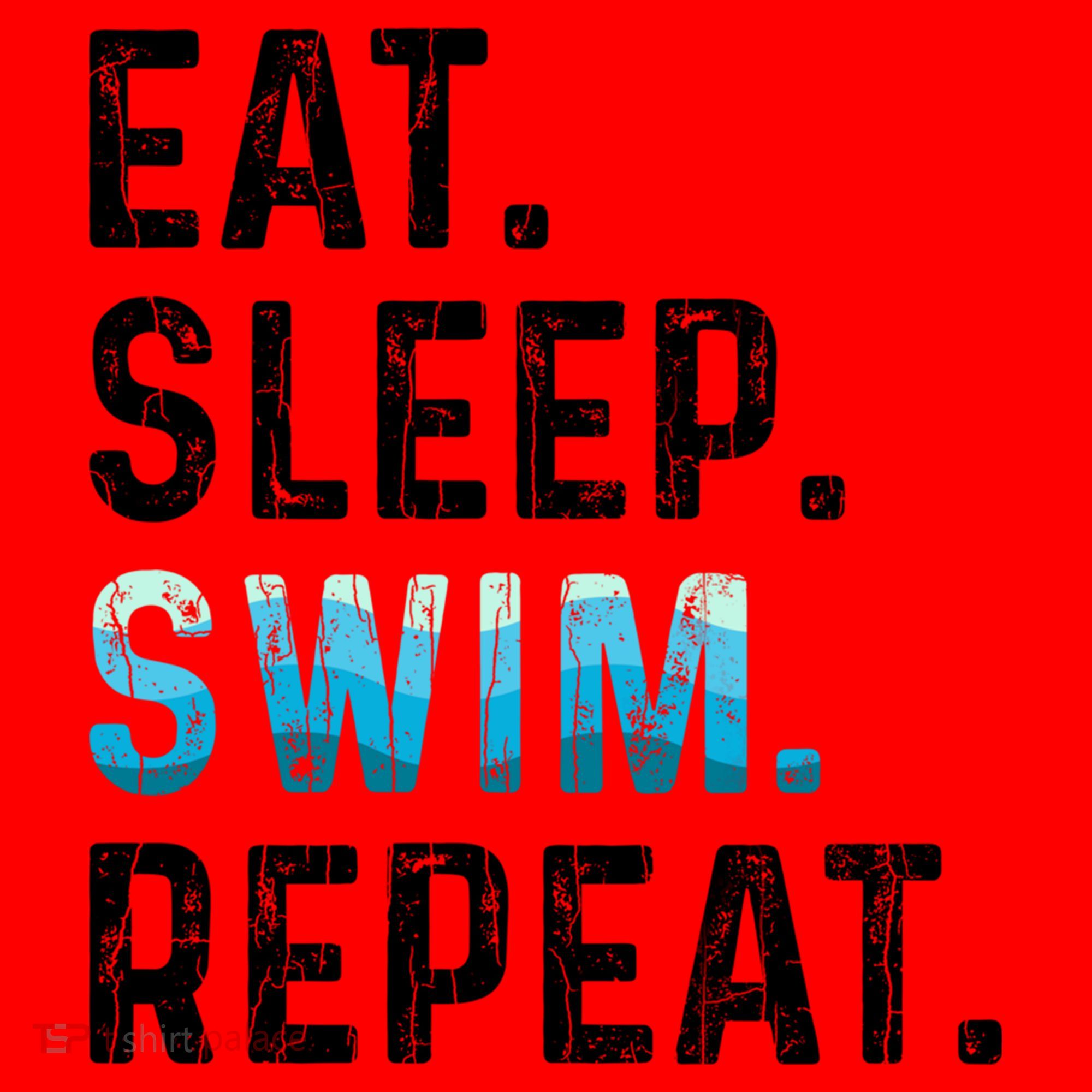 Eat Sleep Swim Repeat Funny Swimmer Swimming Player Graphic Gift Santa Hat