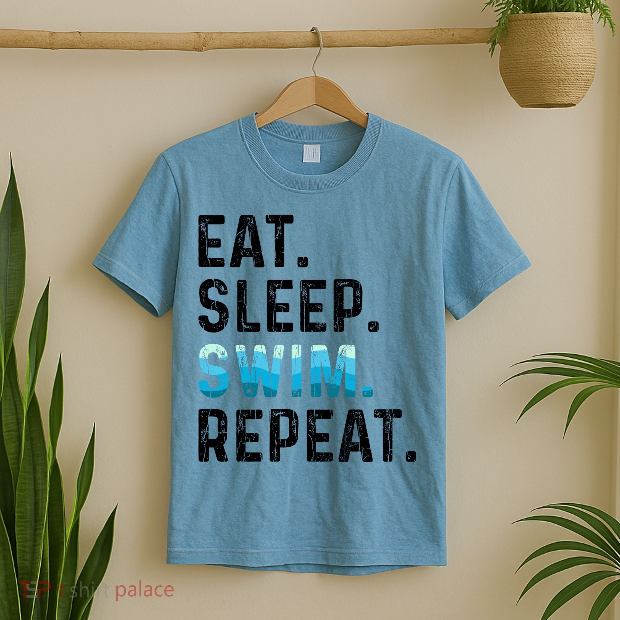 Eat Sleep Swim Repeat Funny Swimmer Swimming Player Graphic Gift T-Shirt