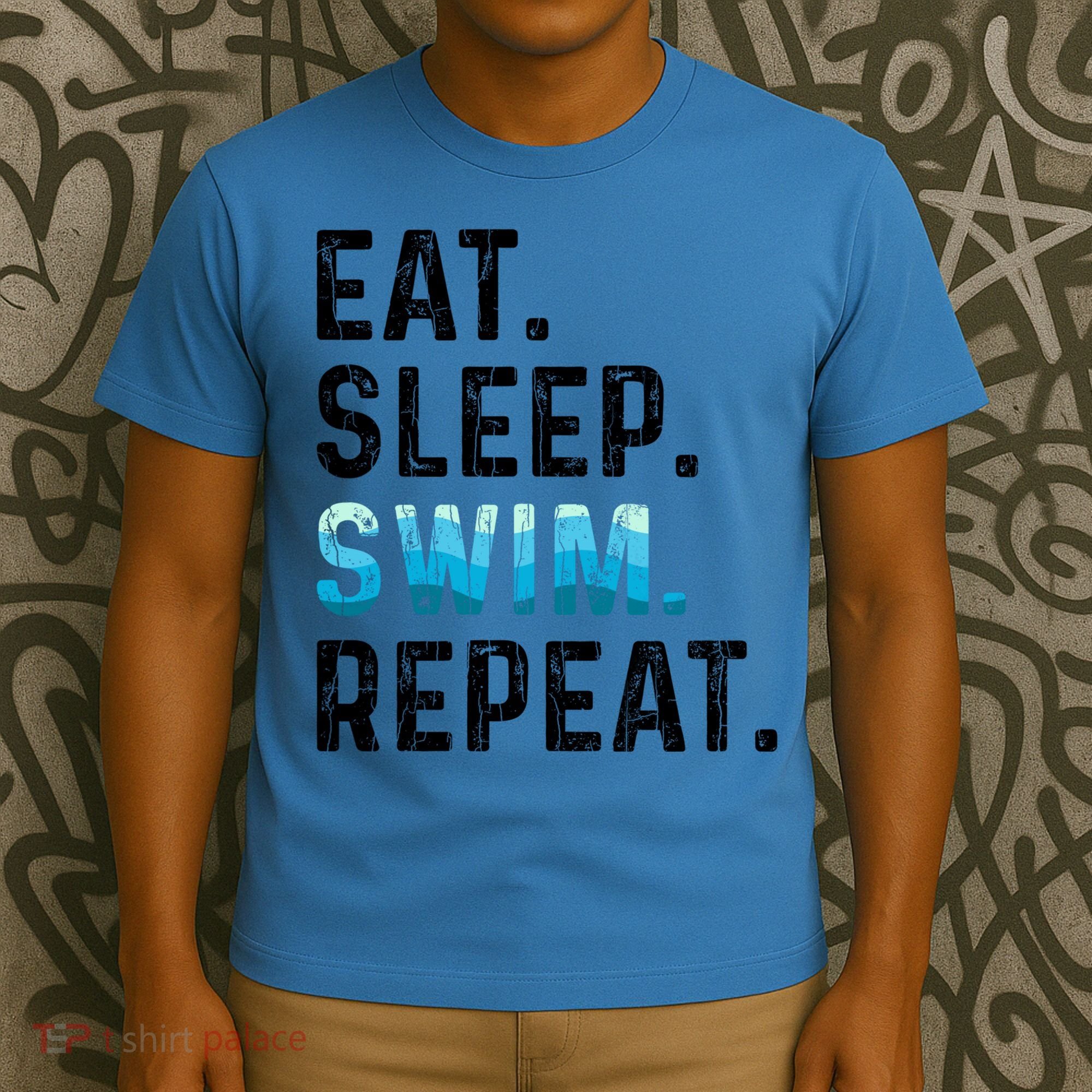 Eat Sleep Swim Repeat Funny Swimmer Swimming Player Graphic Gift T-Shirt