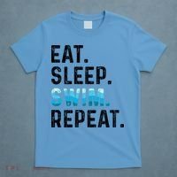 Eat Sleep Swim Repeat Funny Swimmer Swimming Player Graphic Gift T-Shirt thumb 4