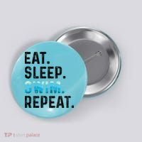 Eat Sleep Swim Repeat Funny Swimmer Swimming Player Graphic Gift Button thumb 0