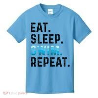 Eat Sleep Swim Repeat Funny Swimmer Swimming Player Graphic Gift Kids T-Shirt thumb 0