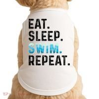 Eat Sleep Swim Repeat Funny Swimmer Swimming Player Graphic Gift Doggie Tank thumb 0