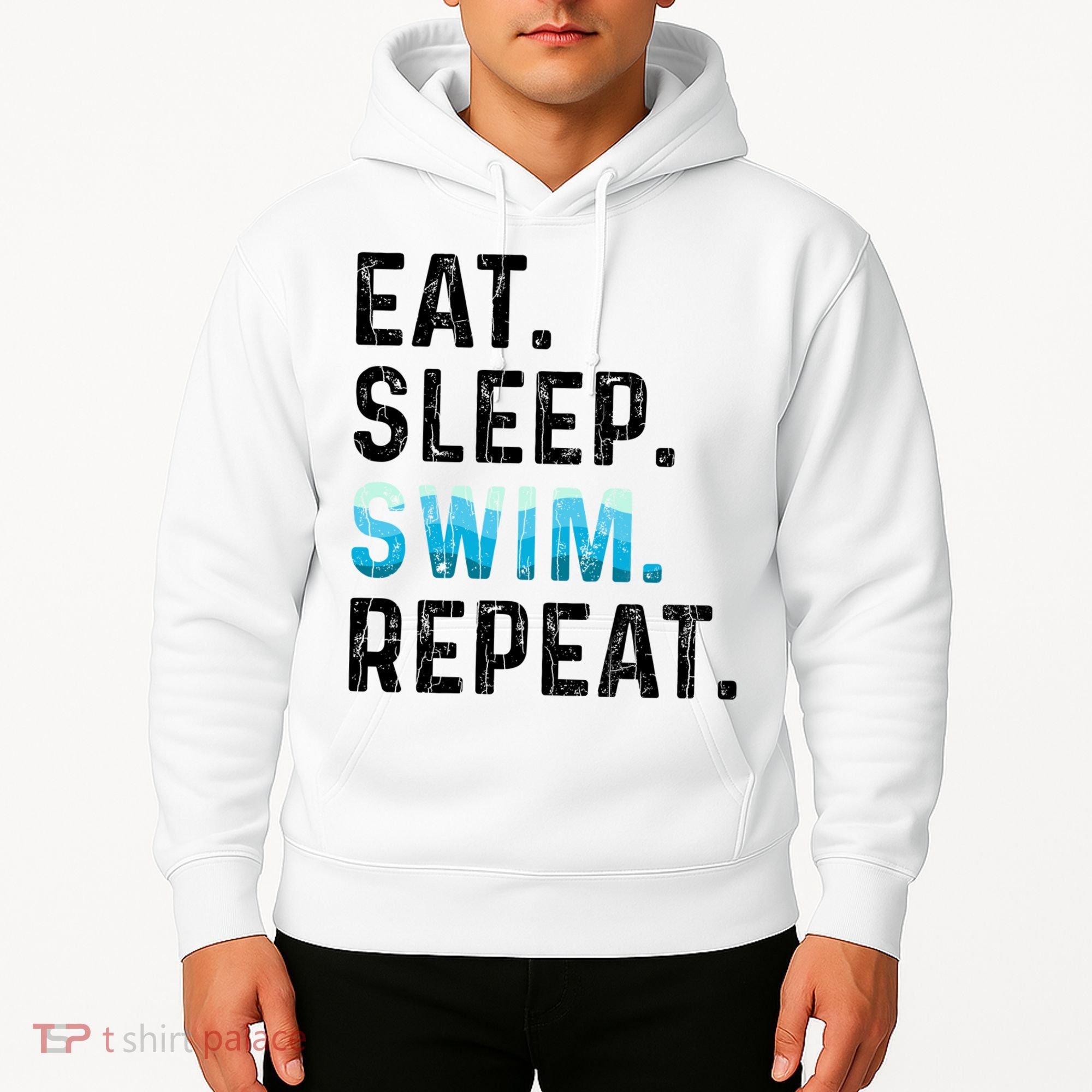 Eat Sleep Swim Repeat Funny Swimmer Swimming Player Graphic Gift Hoodie