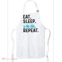 Eat Sleep Swim Repeat Funny Swimmer Swimming Player Graphic Gift Apron thumb 0