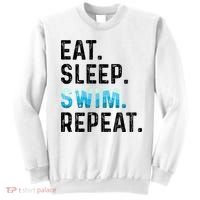 Eat Sleep Swim Repeat Funny Swimmer Swimming Player Graphic Gift Sweatshirt thumb 0