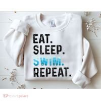Eat Sleep Swim Repeat Funny Swimmer Swimming Player Graphic Gift Sweatshirt thumb 2