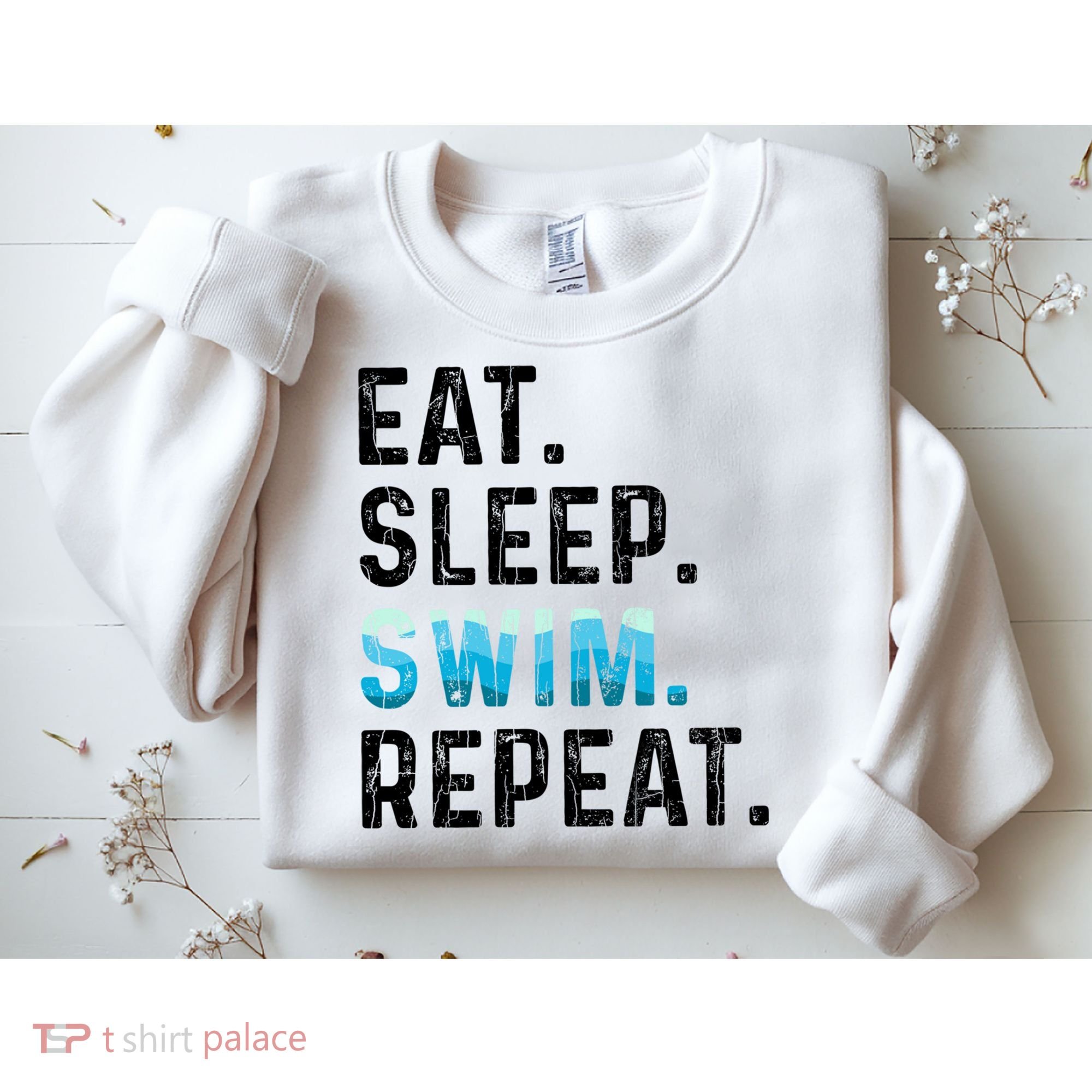 Eat Sleep Swim Repeat Funny Swimmer Swimming Player Graphic Gift Sweatshirt