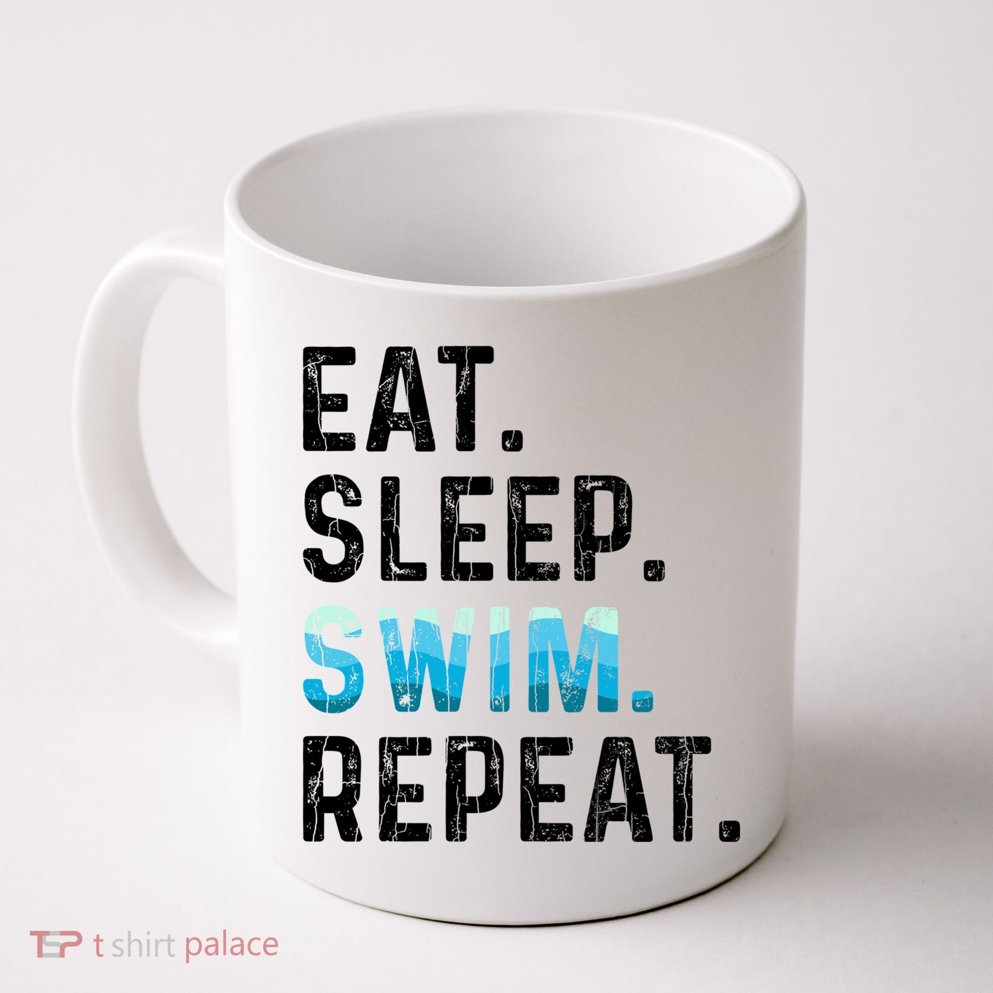 Eat Sleep Swim Repeat Funny Swimmer Swimming Player Graphic Gift Coffee Mug