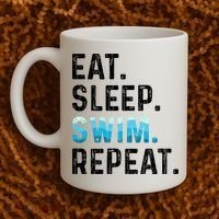 Eat Sleep Swim Repeat Funny Swimmer Swimming Player Graphic Gift Coffee Mug thumb 2