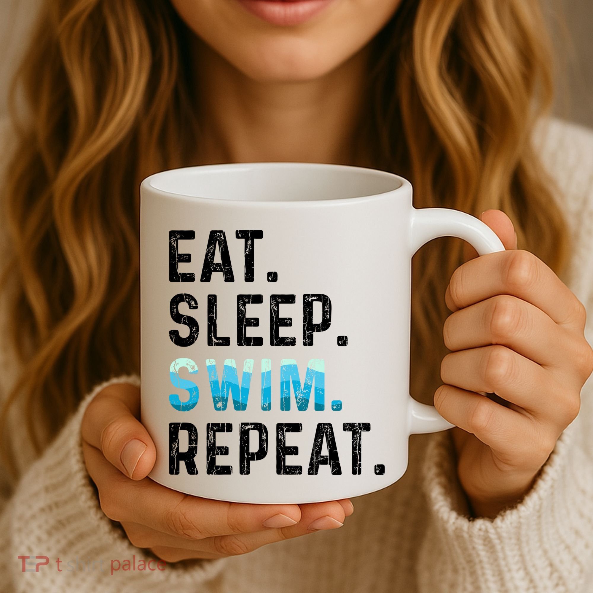 Eat Sleep Swim Repeat Funny Swimmer Swimming Player Graphic Gift Coffee Mug