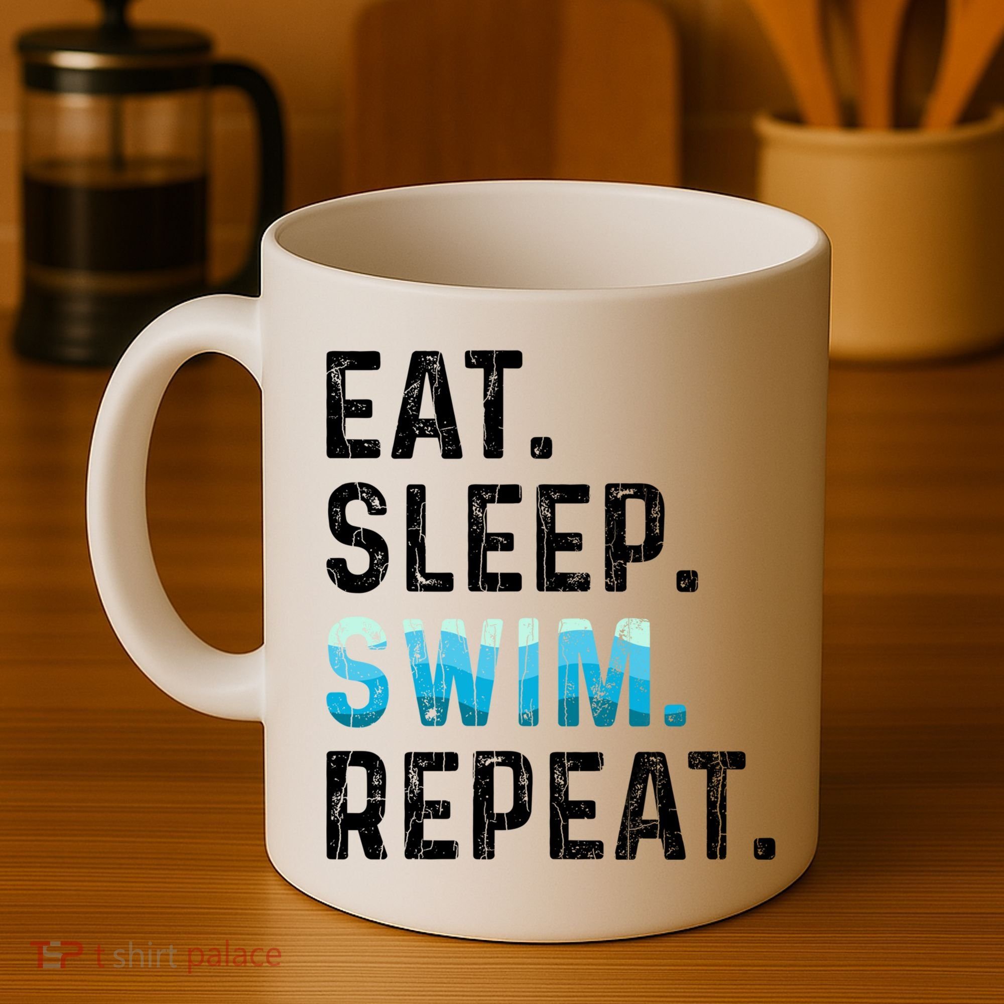 Eat Sleep Swim Repeat Funny Swimmer Swimming Player Graphic Gift Coffee Mug