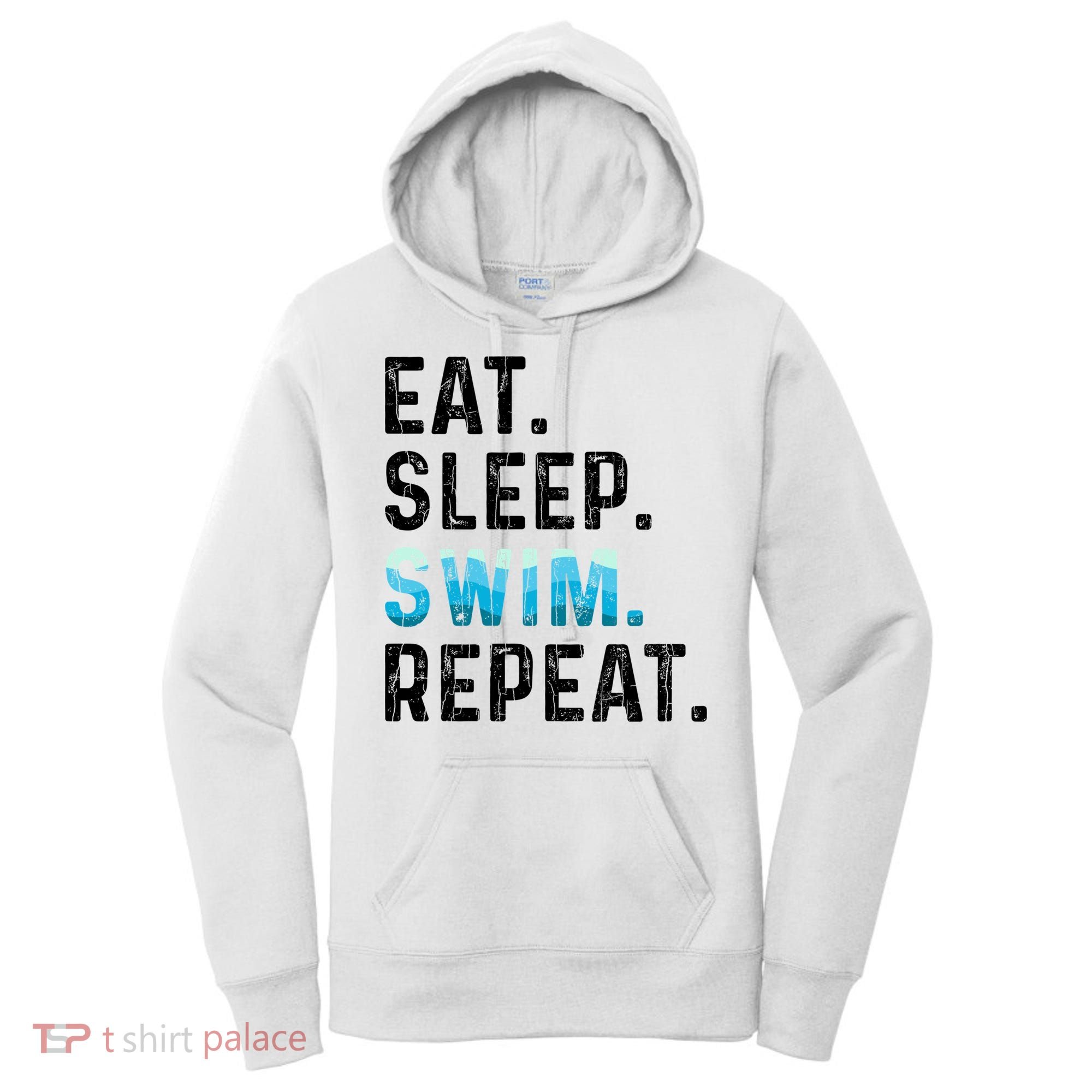 Eat Sleep Swim Repeat Funny Swimmer Swimming Player Graphic Gift Women's Hoodie