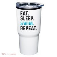 Eat Sleep Swim Repeat Funny Swimmer Swimming Player Graphic Gift Tumbler thumb 0