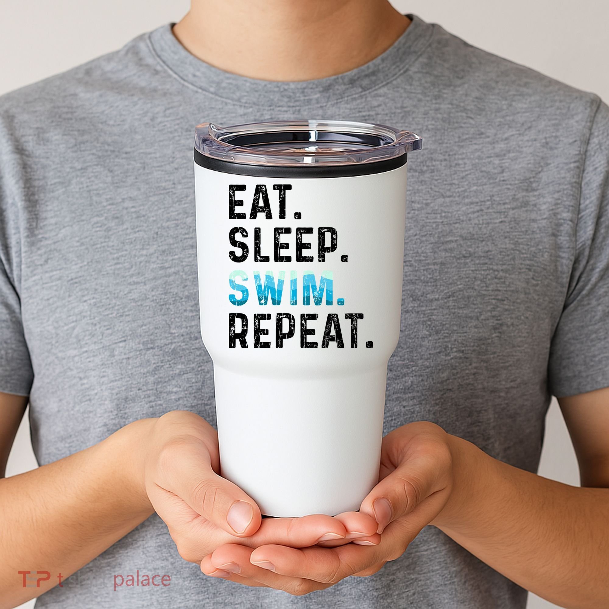 Eat Sleep Swim Repeat Funny Swimmer Swimming Player Graphic Gift Tumbler