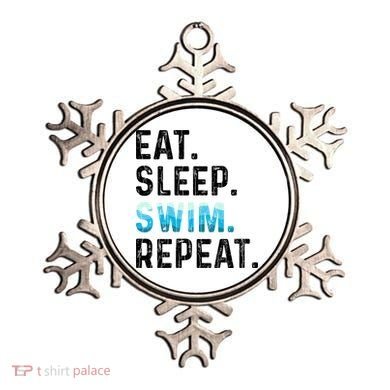 Eat Sleep Swim Repeat Funny Swimmer Swimming Player Graphic Gift Ornament