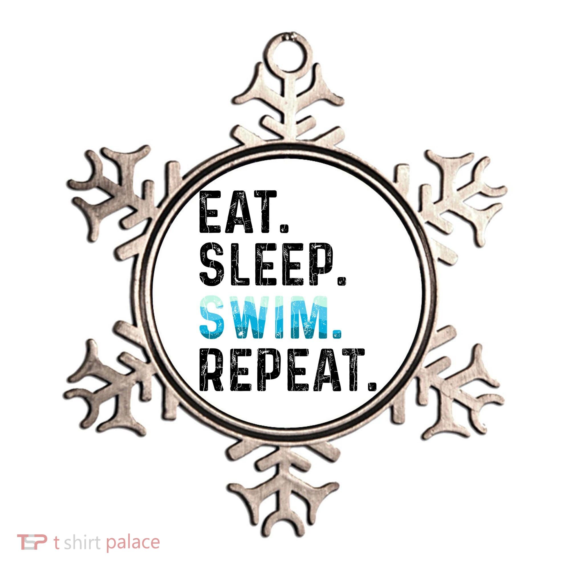 Eat Sleep Swim Repeat Funny Swimmer Swimming Player Graphic Gift Ornament
