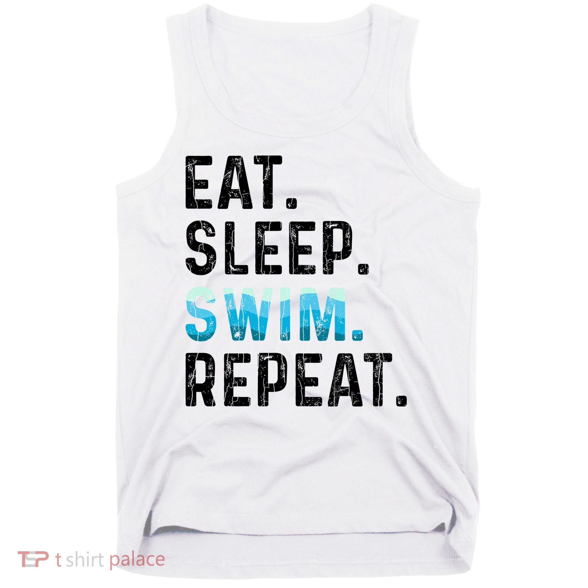 Eat Sleep Swim Repeat Funny Swimmer Swimming Player Graphic Gift Tank Top