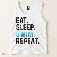 Eat Sleep Swim Repeat Funny Swimmer Swimming Player Graphic Gift Tank Top thumb 2