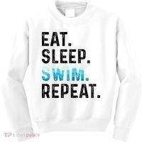 Eat Sleep Swim Repeat Funny Swimmer Swimming Player Graphic Gift Kids Sweatshirt thumb 0