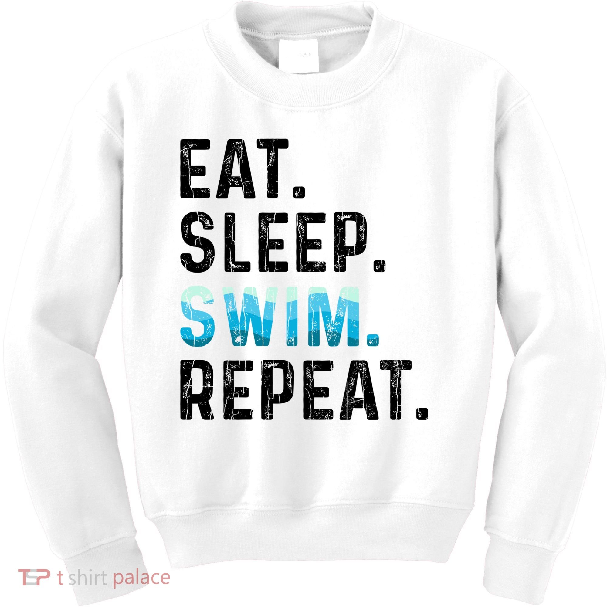 Eat Sleep Swim Repeat Funny Swimmer Swimming Player Graphic Gift Kids Sweatshirt