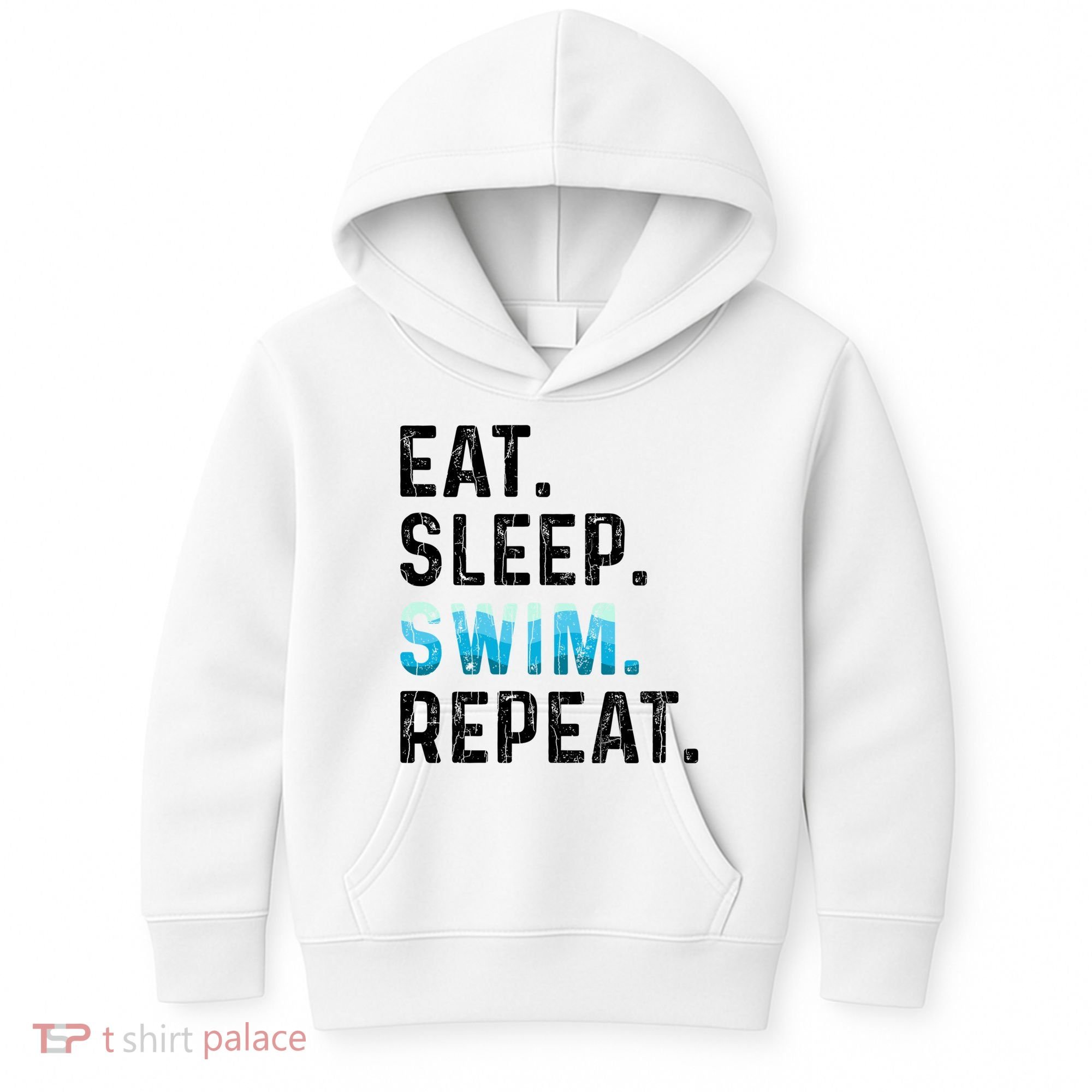 Eat Sleep Swim Repeat Funny Swimmer Swimming Player Graphic Gift Kids Hoodie