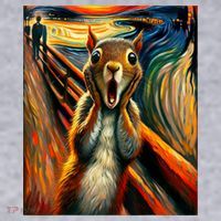 Expressionist Scream Squirrel Lovers Artistic Squirrel Women's Racerback Cropped Tank thumb 2