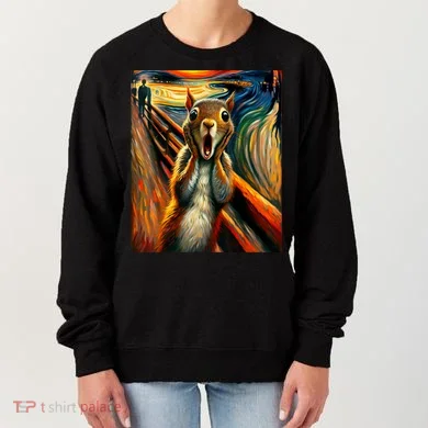 Expressionist Scream Squirrel Lovers Artistic Squirrel Women's Sweatshirt