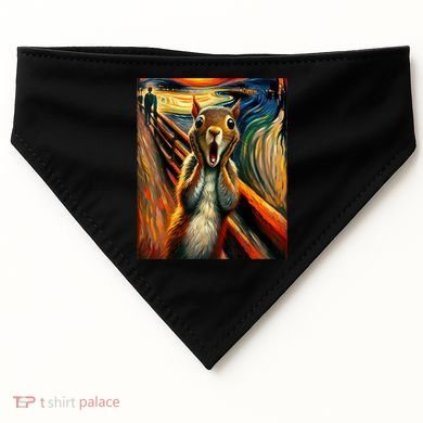 Expressionist Scream Squirrel Lovers Artistic Squirrel USA-Made Doggie Bandana