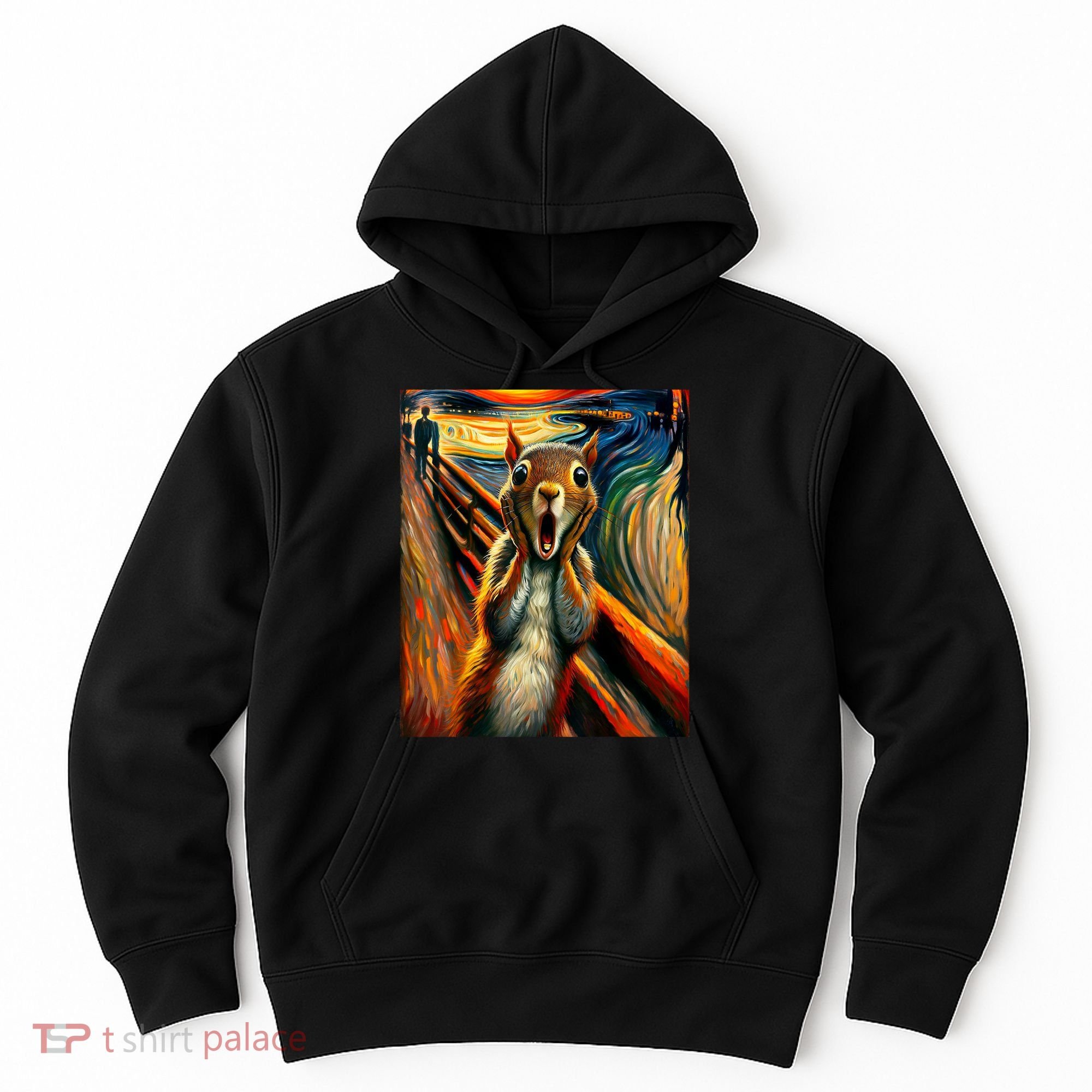 Expressionist Scream Squirrel Lovers Artistic Squirrel Hoodie