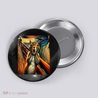 Expressionist Scream Squirrel Lovers Artistic Squirrel Button thumb 0