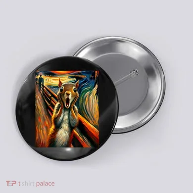 Expressionist Scream Squirrel Lovers Artistic Squirrel Button
