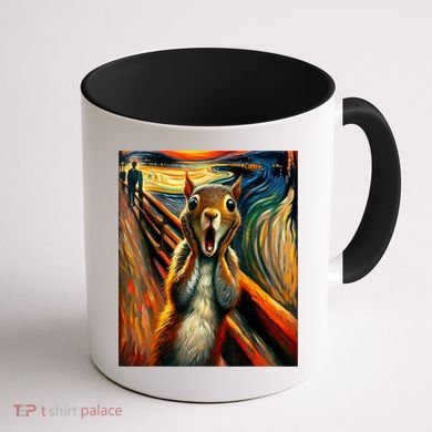 Expressionist Scream Squirrel Lovers Artistic Squirrel Coffee Mug back