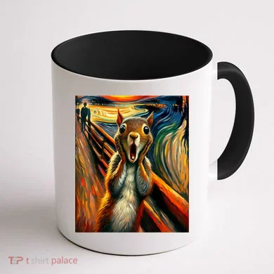 Expressionist Scream Squirrel Lovers Artistic Squirrel Coffee Mug back