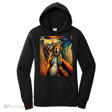 Expressionist Scream Squirrel Lovers Artistic Squirrel Women's Hoodie