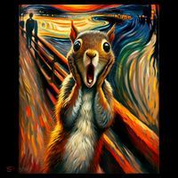Expressionist Scream Squirrel Lovers Artistic Squirrel Mousepad thumb 1