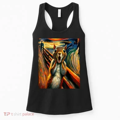 Expressionist Scream Squirrel Lovers Artistic Squirrel Women's Tank Top