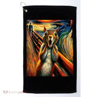 Expressionist Scream Squirrel Lovers Artistic Squirrel Golf Towel