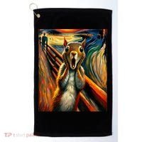 Expressionist Scream Squirrel Lovers Artistic Squirrel Golf Towel thumb 0