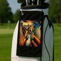 Expressionist Scream Squirrel Lovers Artistic Squirrel Golf Towel thumb 2
