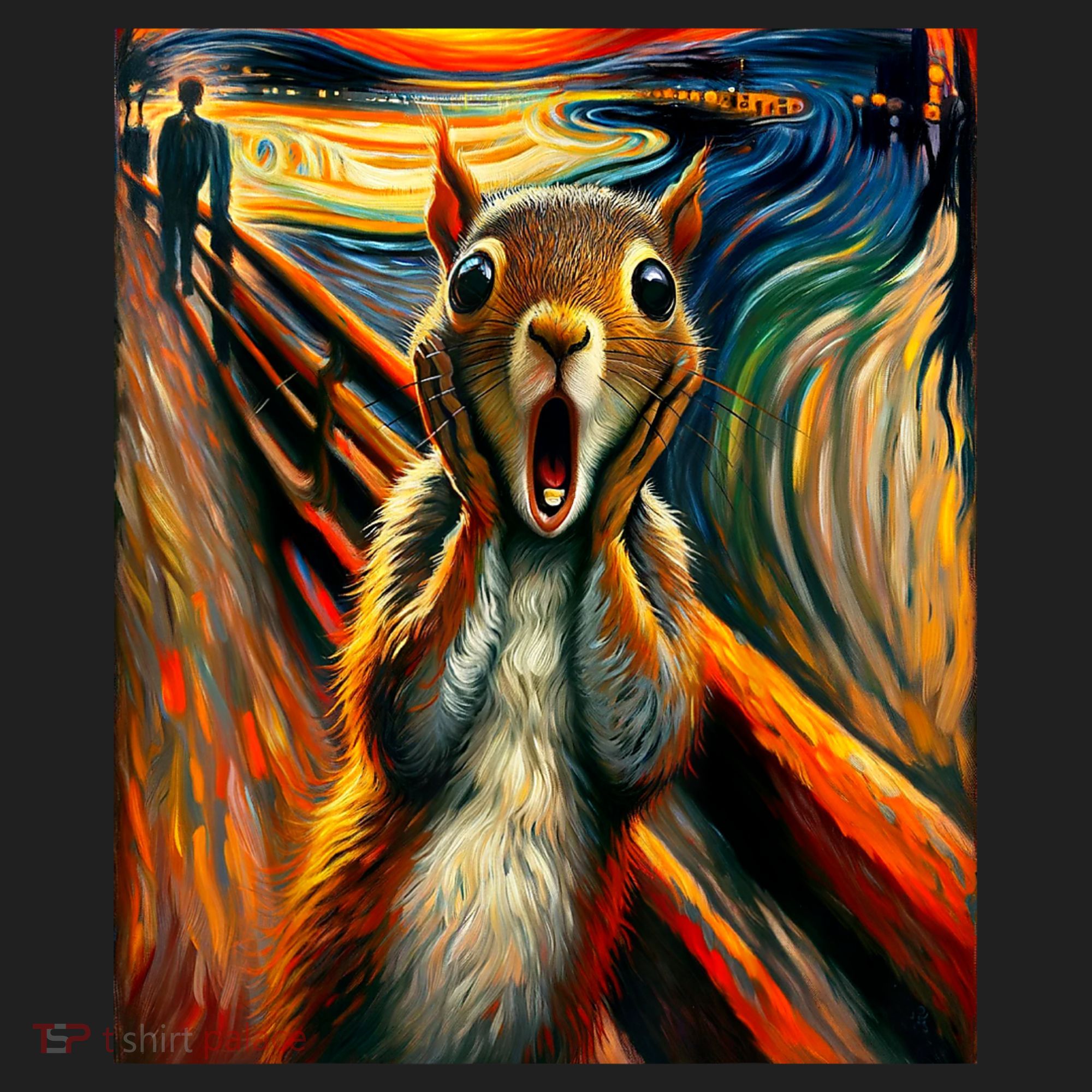 Expressionist Scream Squirrel Lovers Artistic Squirrel Golf Towel