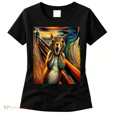 Expressionist Scream Squirrel Lovers Artistic Squirrel Women's T-Shirt