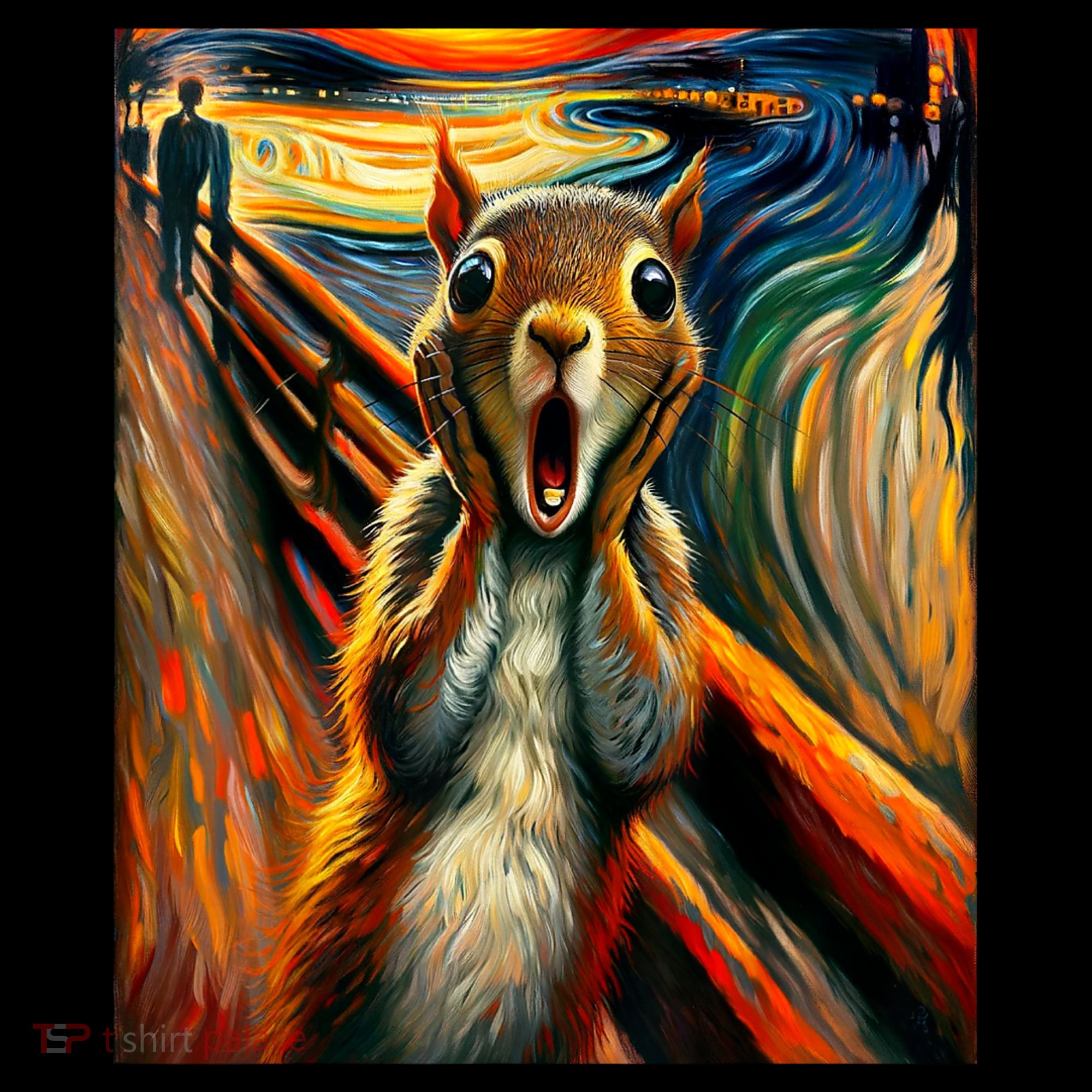 Expressionist Scream Squirrel Lovers Artistic Squirrel Women's T-Shirt