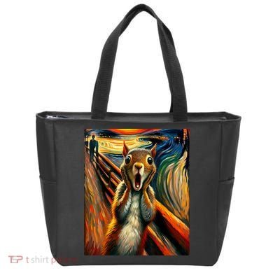 Expressionist Scream Squirrel Lovers Artistic Squirrel Tote Bag