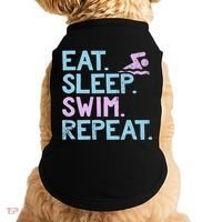 Eat Sleep Swim Repeat Swimmer Gift Doggie Tank thumb 0