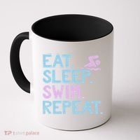 Eat Sleep Swim Repeat Swimmer Gift Coffee Mug thumb 0