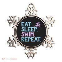 Eat Sleep Swim Repeat Swimmer Gift Ornament thumb 0