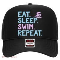 Eat Sleep Swim Repeat Swimmer Gift Hat thumb 0