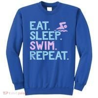 Eat Sleep Swim Repeat Swimmer Gift Sweatshirt thumb 0