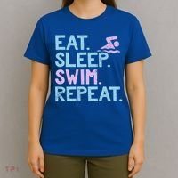 Eat Sleep Swim Repeat Swimmer Gift T-Shirt thumb 4